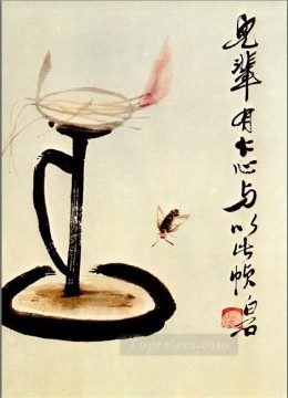 中国 Painting - Qi Baishi ランプ繁体字中国語
